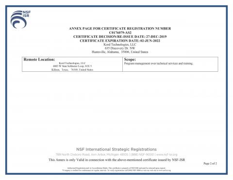 Kord AS9100D Certification – 2